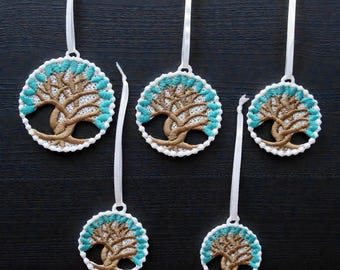 Embroidered Tree of Life Lace Ornament