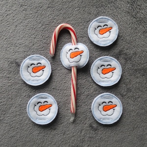 Christmas Favors Candy Cane Holders Candy Cane Favors Snowman Decoration Snowman Favors Party Favors Quanity of 6 Candy Cane Holders