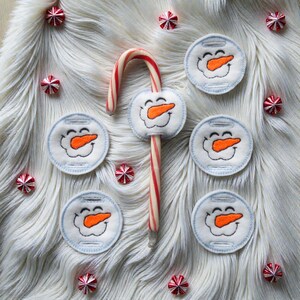 Snowman Felt Candy Cane Holders: Christmas Party Favors (Set of 6)