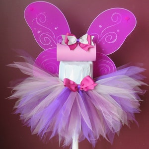 Fairy Tutu Halloween Costume Garnet Purple Fairy Costume Fairy Wings and Hair Bow