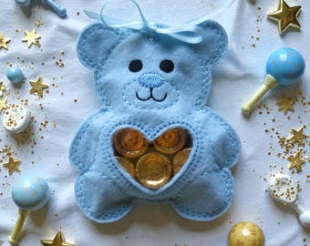 Bear Peekaboo Treat Bag- Blue