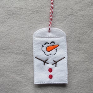 Snowman Gift Card Holder Snowman Gift Tag Snowman Gift Bag