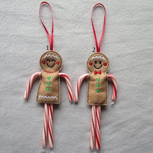 Candy Cane Holders Christmas Favors Gingerbread Favors Feltie Party Favors Gift For Kids