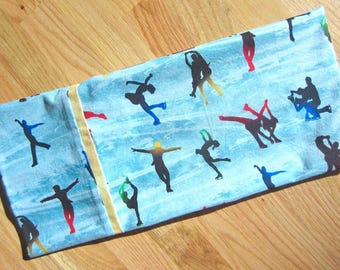 Ice skater silhouettes; Olympics style; all cotton standard/queen pillowcase