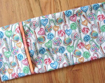 Lollipop hearts; all cotton standard/queen size pillowcase