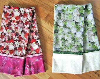 Floral Print Pillowcases w/ brilliant blooms: Handmade Cotton Standard/Queen Size (Pair)