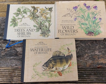 Vintage Reader's Digest Field Guides To British Wild Flowers, Trees & Waterlife 1980's, Country Nature Lover, Identify Nature