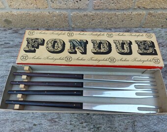 A Set of 4 1950/60's Fondue Forks Designed by Carl Aubock For Amboss Austria, Carl Aubock Mid-Century Modern Fondue Forks