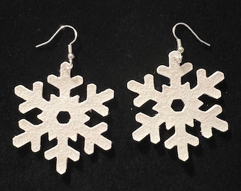 Glitter Snowflake Drop Earrings