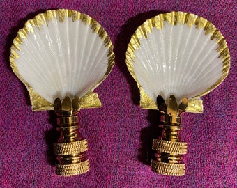 Pair of Scallop Shell Lamp Finials