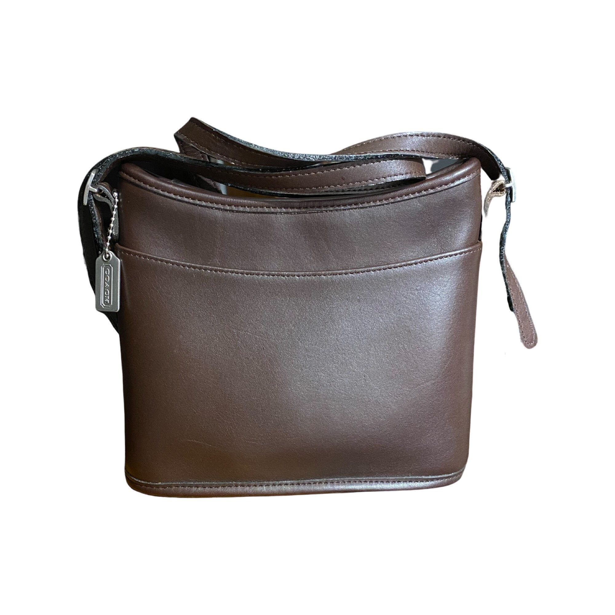 Vintage Coach Tan Buckle Leather & Suede Shoulder Bag Purse 7559