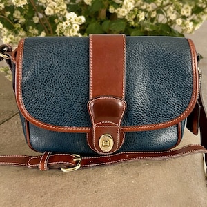 Vintage Coach Sheridan Glenwood Navy Leather Crossbody Bag - Etsy