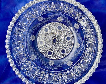 Large (8”) American Brilliant ABP Cut Glass Bowl - Stunning