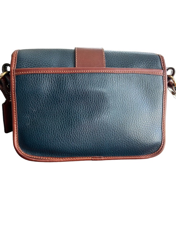 バッグ COACH Vintage Leather Crossbody Bag Blue Vintage Coach Equestrian Slim Crossbody Shoulder Bag Navy