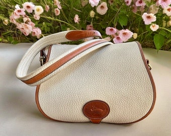 Vintage Dooney & Bourke Saddle Bag, R30, Off-White, Excellent - Rehabbed!