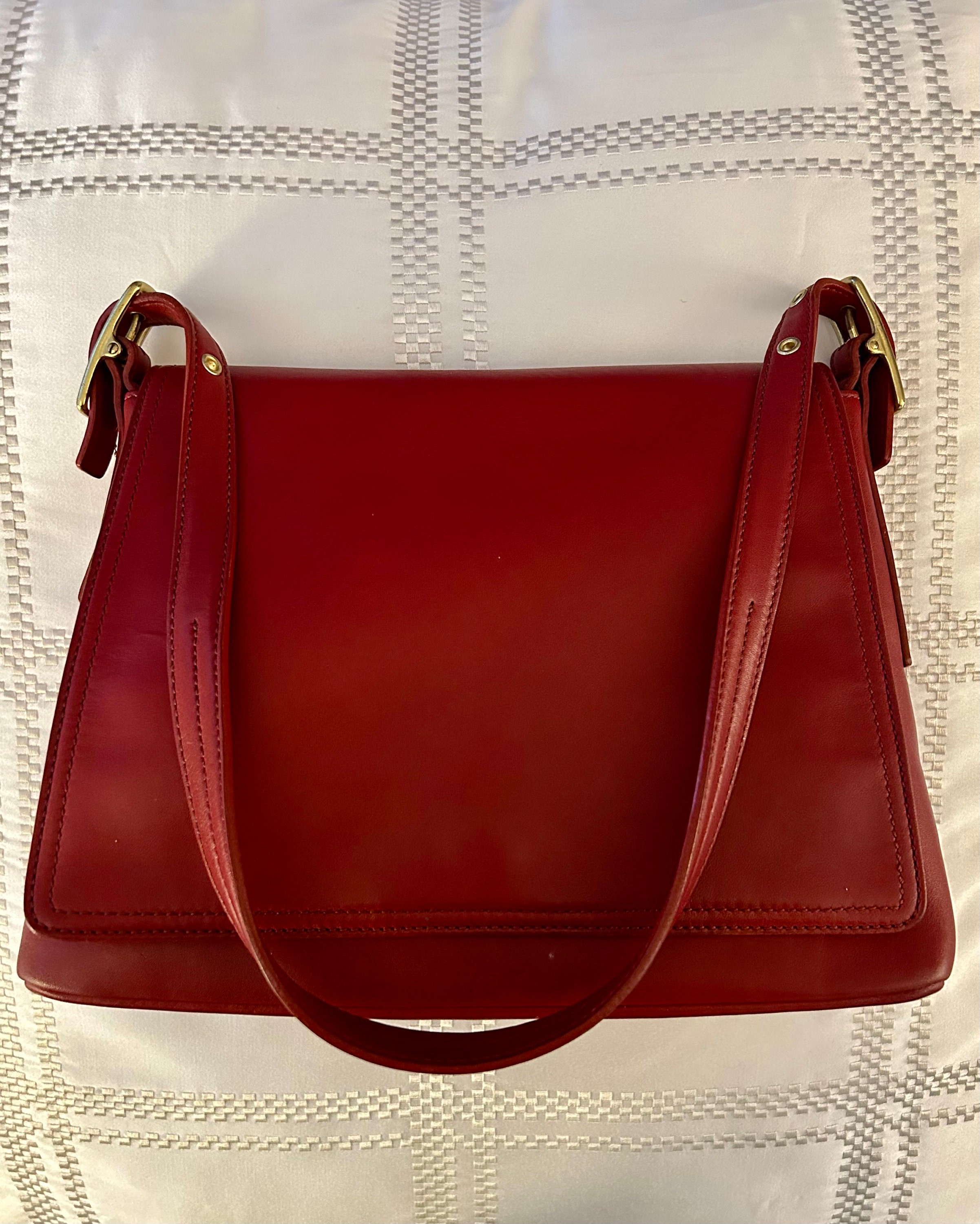 Coach #9828 Red Legacy West Short Shoulder Flap Bag, Excellent