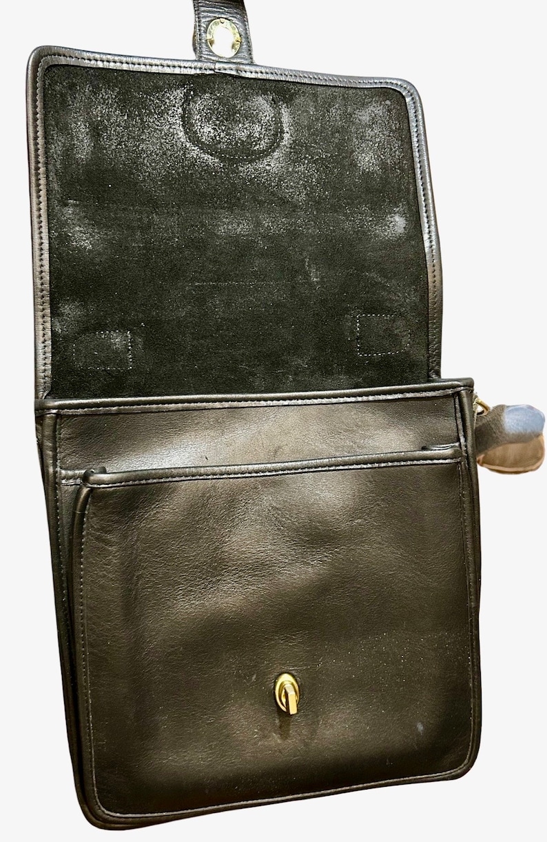 Vintage Black Coach Leather Station Crossbody Bag 5130, VG Rehabbed image 6