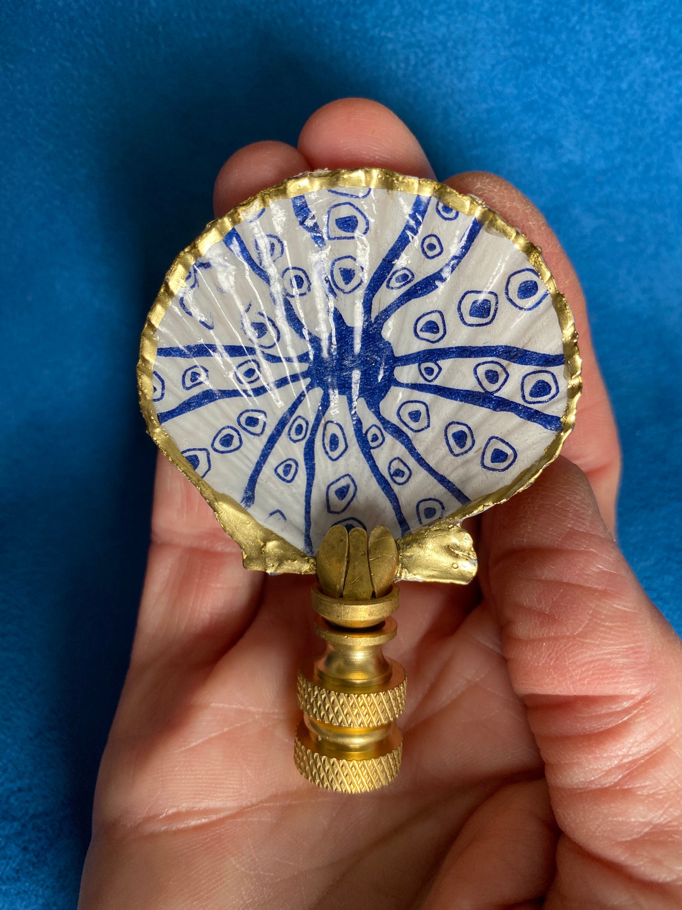 Blue and White Scallop Shell Lamp Finials Etsy