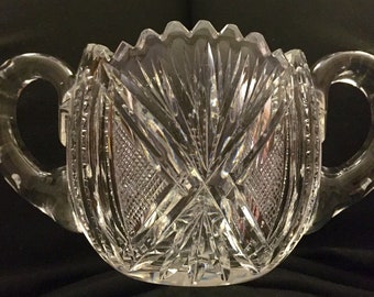 Vintage ABP American Brilliant Cut Glass Sugar Bowl