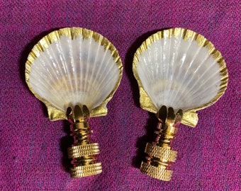 Pair of Scallop Shell Lamp Finials