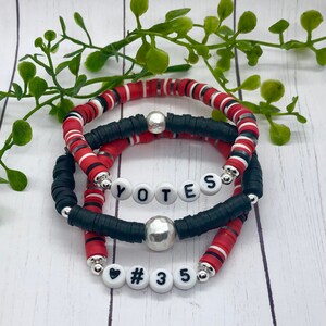 USD Yotes Heishi Bead Bracelets / Custom Team Bracelet / Pulsera personalizada / Letter Bead Bracelet / Stackable Bracelets / Spirit Stacks