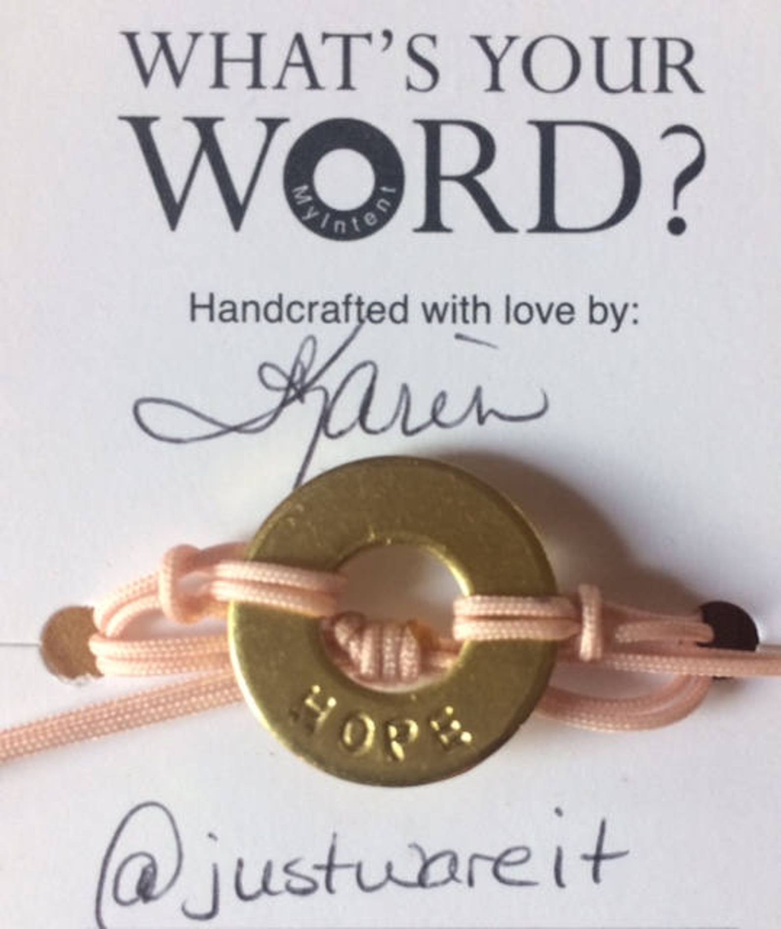 HOPE My Intent Bracelet What's Your Word My Intent Etsy