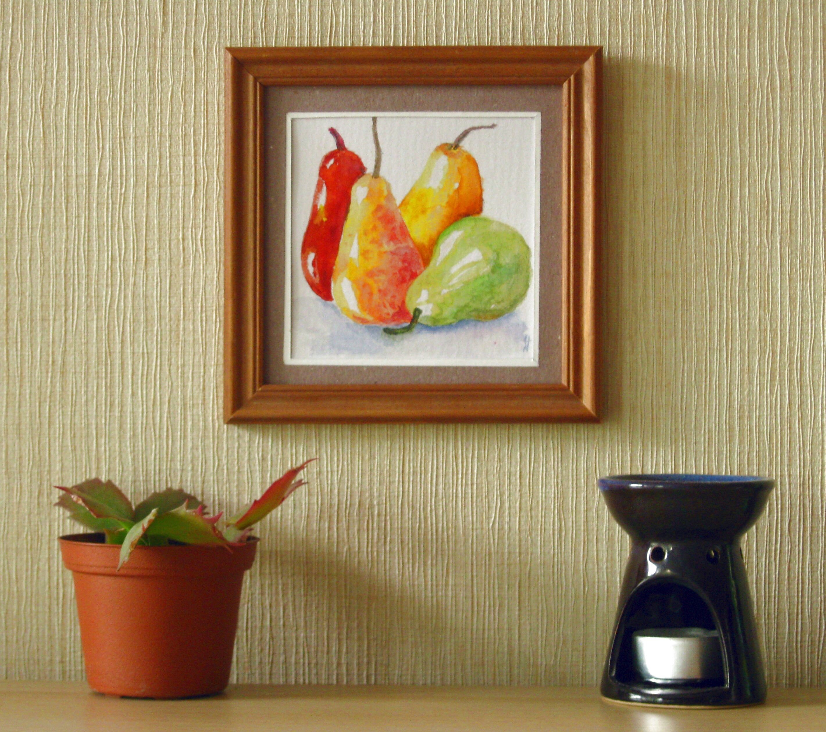 Original miniature watercolor painting 4 x 4 inches Four Etsy