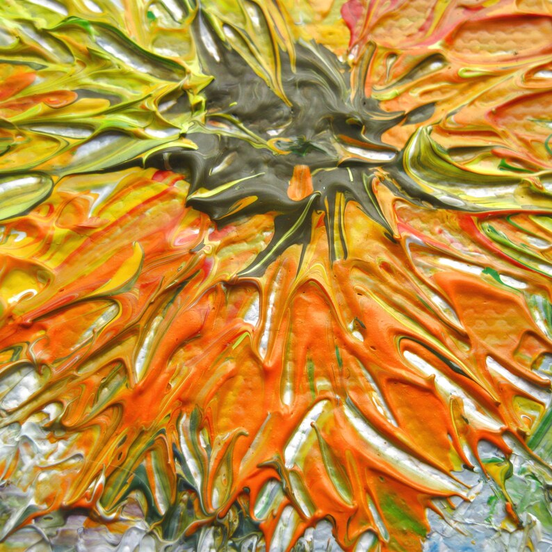 Original Acrylic PaintingYellow Flowers in a White Etsy