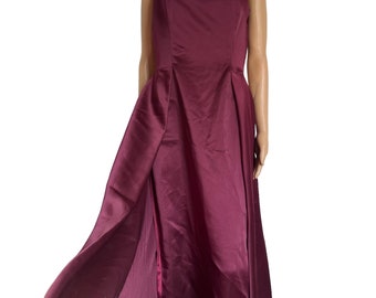 Wine-Burgundy Dress / Gown / 90s strap