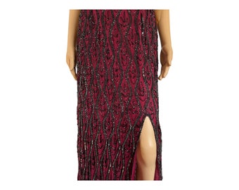 Slit Sequin BURGUNDY - WINE Dress