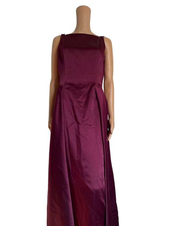 Wine-Burgundy Dress / Gown / 90s strap - image 4