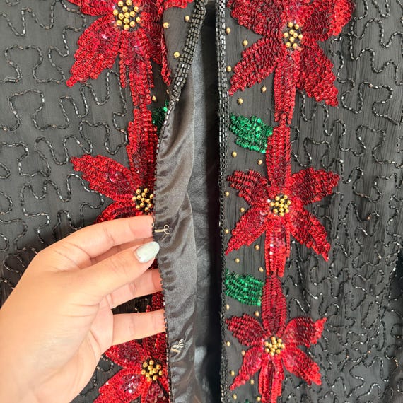 Christmas sequin jacket LARGE - image 4