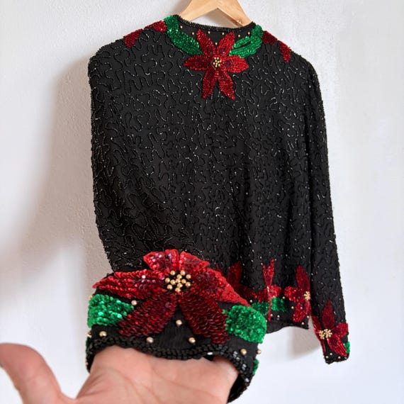 Christmas sequin jacket LARGE - image 8