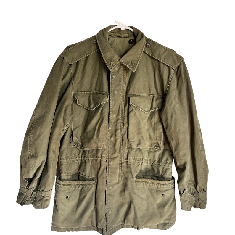 Reserved M65 SMALL Lined Jacket Brown Green Distresed zdjęcie 7