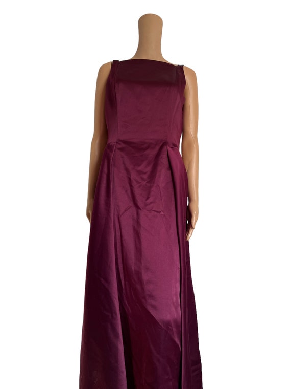 Wine-Burgundy Dress / Gown / 90s strap - image 5