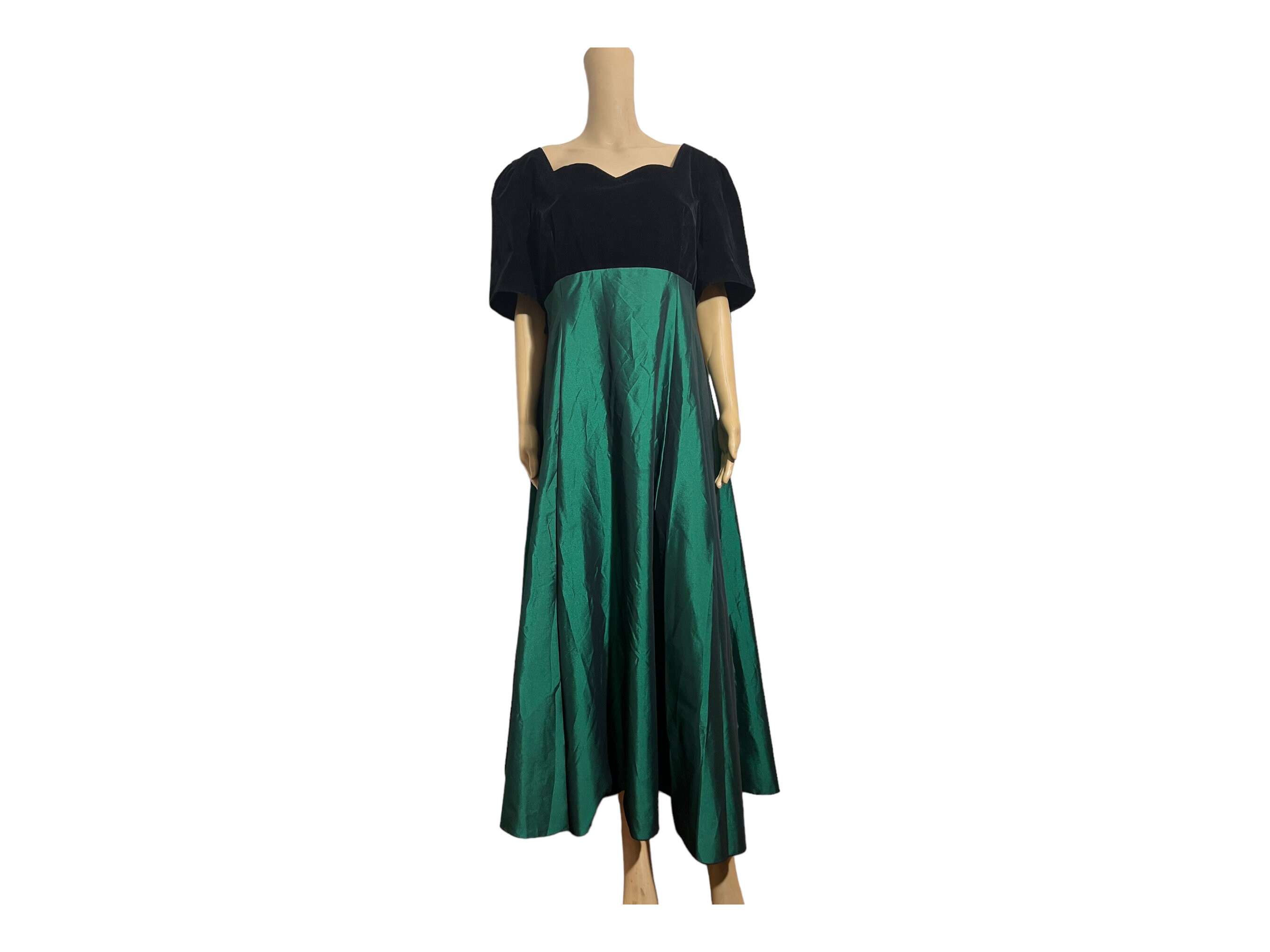 plus size emerald green velvet dress - formal elegant emerald green dress