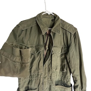 Reserved M65 SMALL Lined Jacket Brown Green Distresed zdjęcie 4