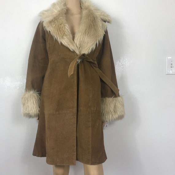 Suede Afghan coat / Medium / TAN Brown