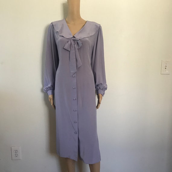 SILK Button Down dress / Peter Pan Collar /