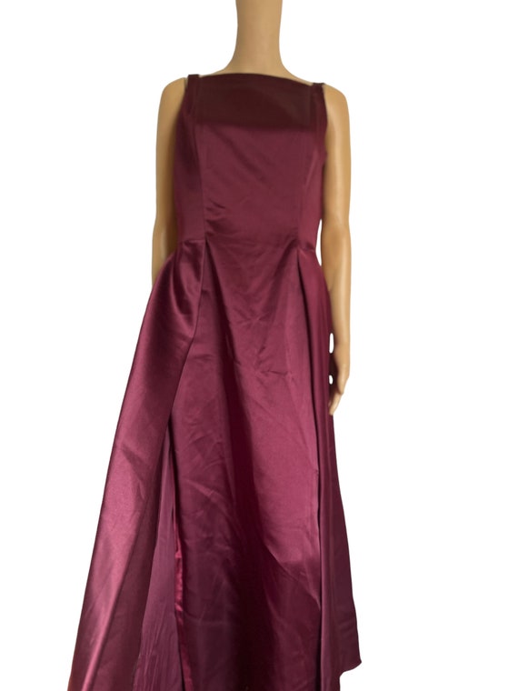 Wine-Burgundy Dress / Gown / 90s strap - image 6