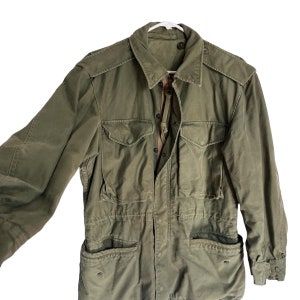 Reserved M65 SMALL Lined Jacket Brown Green Distresed zdjęcie 5