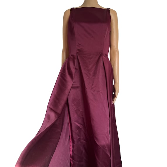 Wine-Burgundy Dress / Gown / 90s strap - image 1