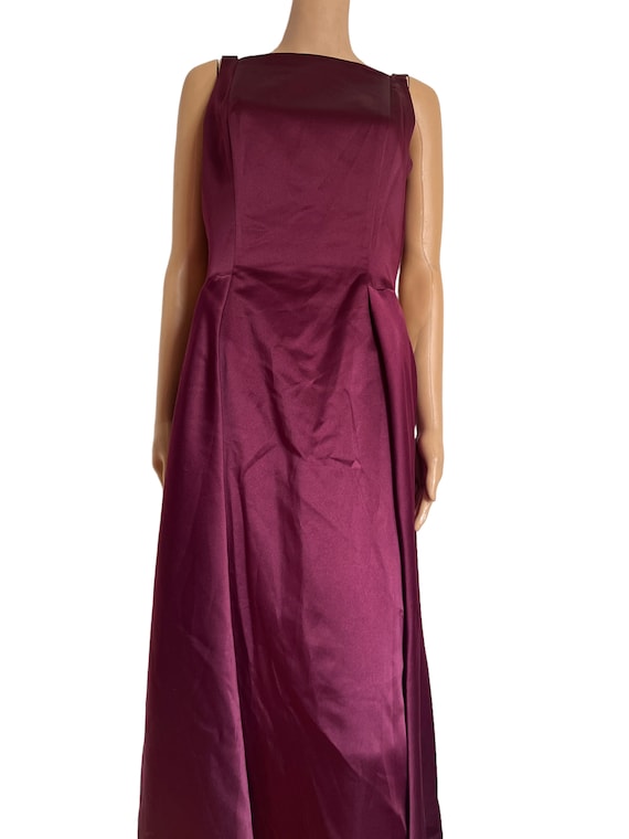 Wine-Burgundy Dress / Gown / 90s strap - image 3