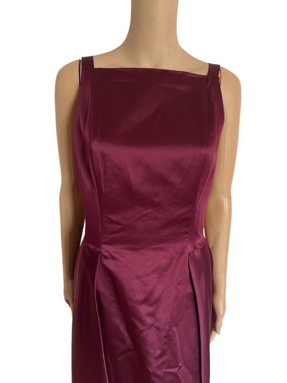 Wine-Burgundy Dress / Gown / 90s strap - image 2