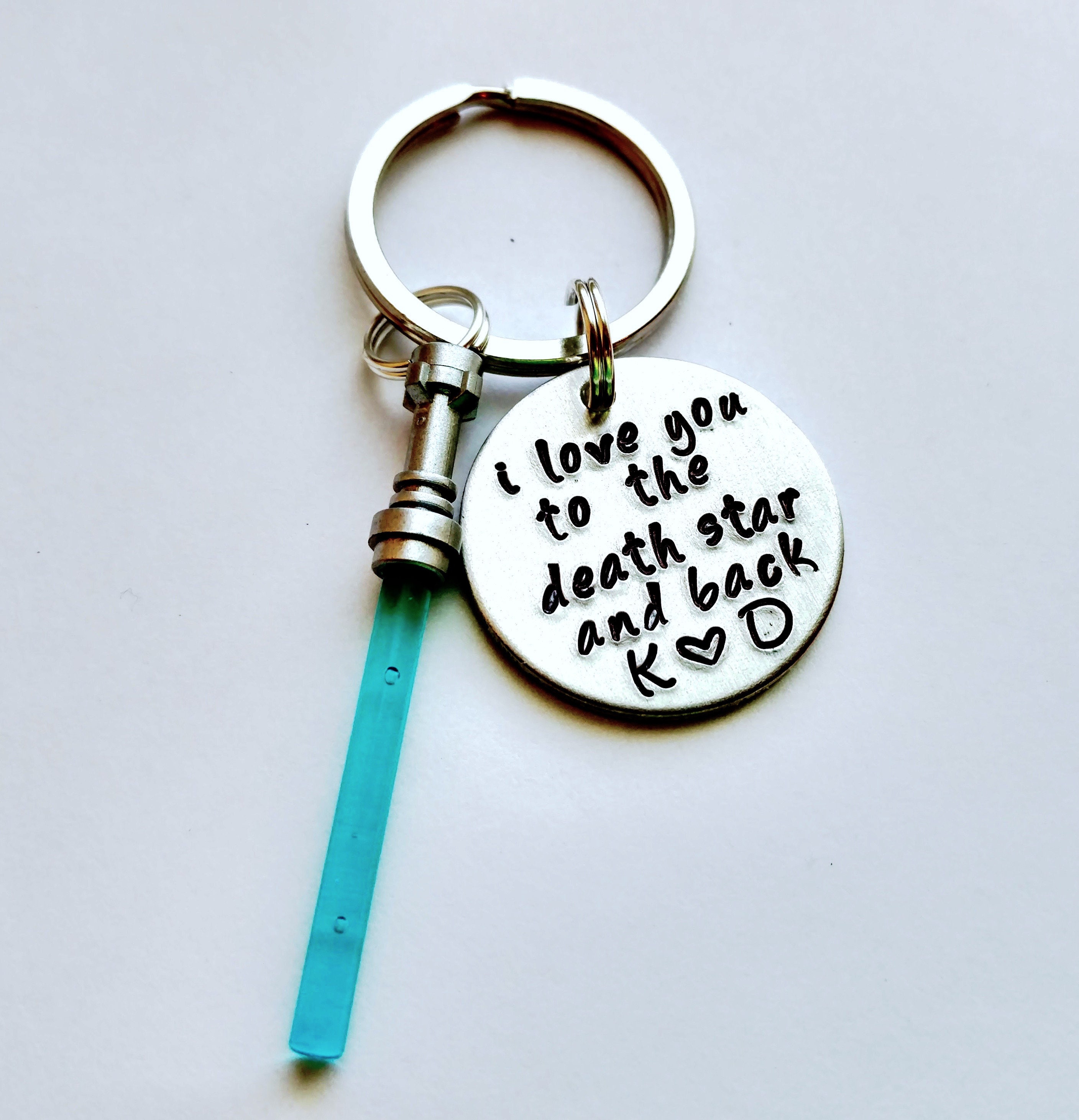 I Love You to the Death Star and Back Hand Stamped 1" Aluminum K…