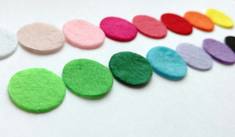 Five Felt Pads for Essential Oil Diffuser Necklace, 20mm felt circles, Felt Diffuser Pads, Felt Circles, Diffuser Circles image 3