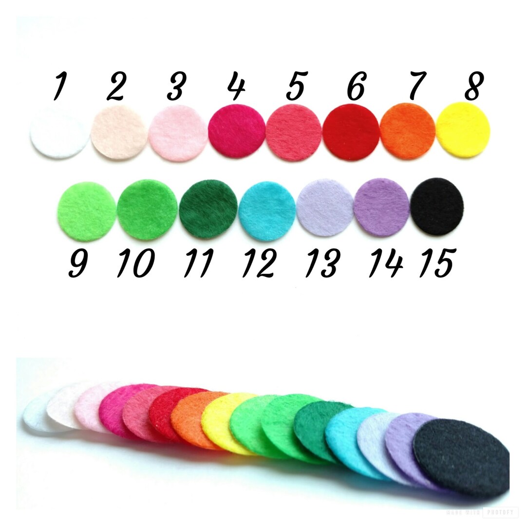 Five Felt Pads for Essential Oil Diffuser Necklace, 20mm Felt Circles