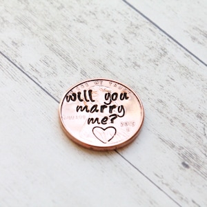 Veux-tu m'épouser Penny estampillé à la main, proposition de fiançailles personnalisée unique pour elle lui idée de proposition de mariage personnalisée cadeau de Noël