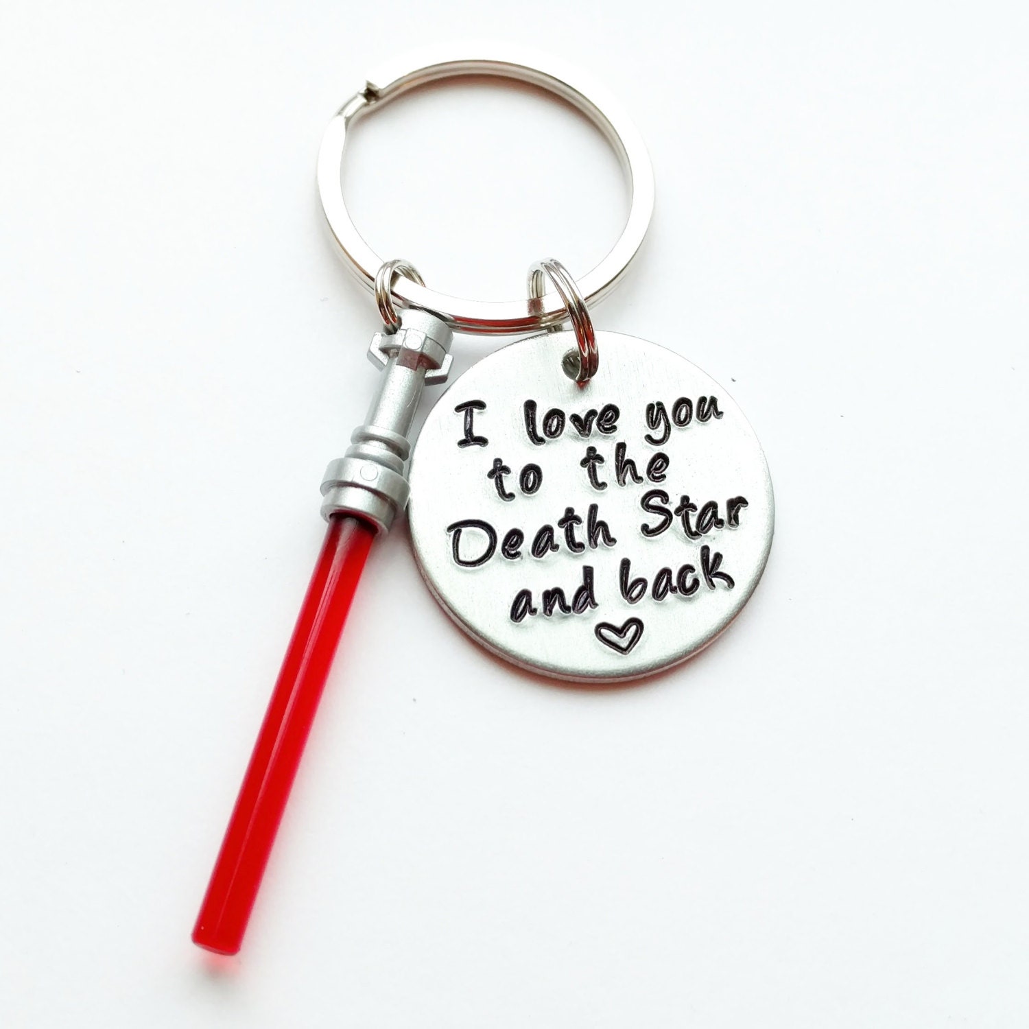 I Love You to the Death Star and Back Hand Stamped 1" Aluminum K…