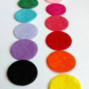 Five Felt Pads for Essential Oil Diffuser Necklace, 20mm felt circles, Felt Diffuser Pads, Felt Circles, Diffuser Circles image 2